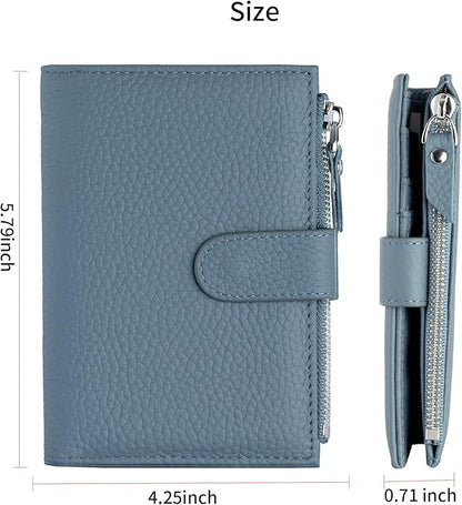 Passport wallet and Card Slot Combo RFID Blocking Slim Leather Travel Passport Wallet for Men and Women with Zippered Coins Pocket Passport holder, Blue