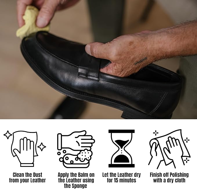 G.B.S Leather Milk Conditioner & Cleaner All Natural, Non-Toxic Leather Cleaner 5 Oz Healing Balm Restores Dry, Cracked Scratched Leather with Sponge - Pack of 3