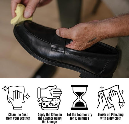 G.B.S Leather Milk Conditioner & Cleaner – 5 oz – Natural, Non-Toxic – Restores Dry, Cracked & Scratched Leather – Waterproofs & Protects – Includes Sponge Applicator