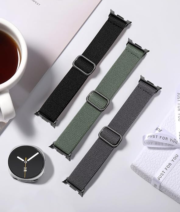 Lerobo Elastic Bands Compatible with Samsung Galaxy Watch 8 7 6 5 4 40mm 44mm/Galaxy Watch 8 Classic 6 4 Classic 43mm 47mm 42mm 46mm/5 Pro Band 45mm/Active 2,3 Pack 20mm Adjustable Nylon Sport Band