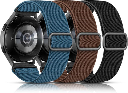 Lerobo Elastic Bands Compatible with Samsung Galaxy Watch 8 7 6 5 4 40mm 44mm/Galaxy Watch 8 Classic 6 4 Classic 43mm 47mm 42mm 46mm/5 Pro Band 45mm/Active 2,3 Pack 20mm Adjustable Nylon Sport Band