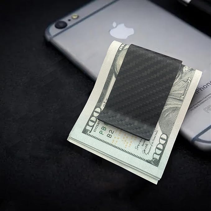 WAFJAMF Small Men's Slim Money Clip Stainless Steel Credit Business Card Holder Pocket Cash Wallet
