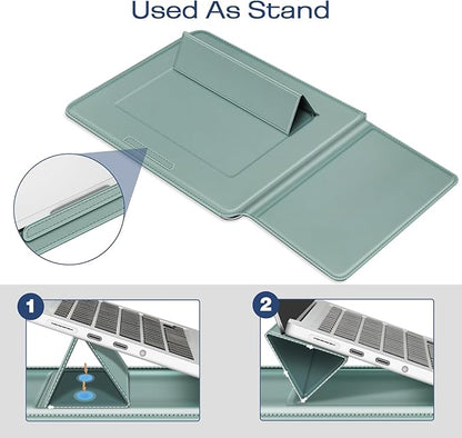 Fintie Sleeve Case for MacBook Air 13.6 A3449 A3240 A3113 A2681, Pro 14 A3427 A3426 A3434 A3401 A3185 A3112 A2992 A2918 A2779 A2442, MacBook Pro/Air/Neo 13 - Slim Bag Cover with Stand, Green