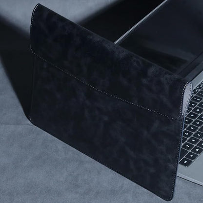 13 Inch Leather Laptop Sleeve Compatible with MacBook Neo 13" 2026 & MacBook Air/Pro 13" (M5/M4/M3/M2/M1, 2025-2018), Magnetic Buckle Closure Protective Case Cover,Black