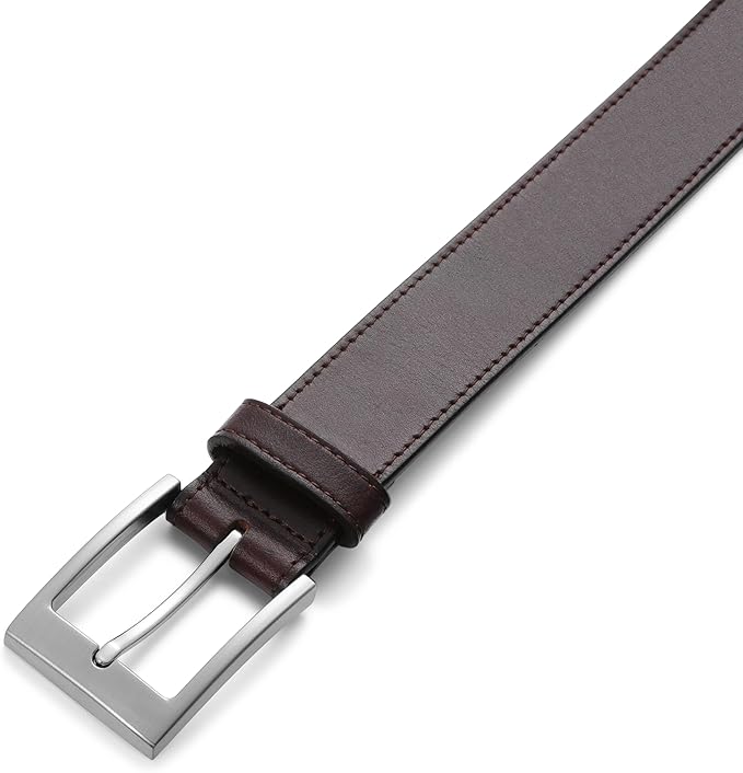 MILORDE Men's Genuine Leather Dress Belt, Handmade, 100% Cow Leather, Fashion & Classic Designs for Work Business and Casual