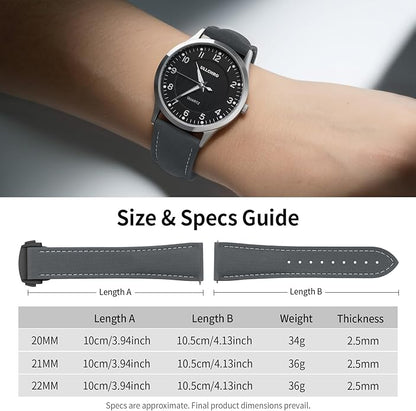 ULLCHRO Watch Strap Watch Band 20mm 22mm Man Waterproof Quick Release Bands Sport Replacement Strap Soft FKM Rubber Watchband
