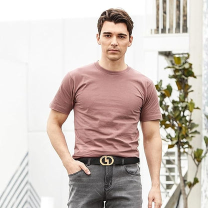 Aurolran Men&Womens Leather Dress Belt Business Automatic Buckle Belt Color-Black Silver Gold