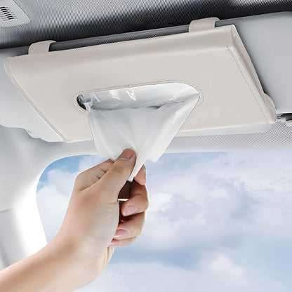 Car Tissue Holder for Smooth Dispensing, Includes Lotion Facial Tissues, Secure Mount Napkin Organizer for Vehicles, Universal Compatibility with Standard Refills, Slim Design for Easy Access