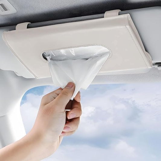 Car Tissue Holder for Smooth Dispensing, Includes Lotion Facial Tissues, Secure Mount Napkin Organizer for Vehicles, Universal Compatibility with Standard Refills, Slim Design for Easy Access