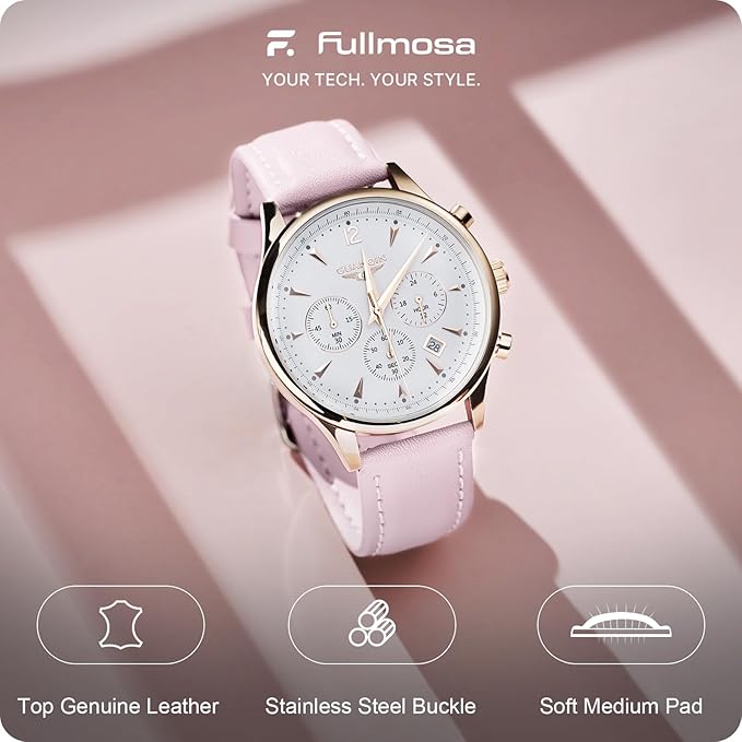 Fullmosa Watch Band, Quick Release Leather Watch Strap for Men Women, Replacement Bands Width 12mm 14mm 16mm 18mm 19mm 20mm 21mm 22mm 24mm
