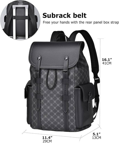 KingTo Laptop Backpack for Men Luxury Anti-Theft Travel Backpack Casual Business Waterproofing Computer Bag (A-Black-1)