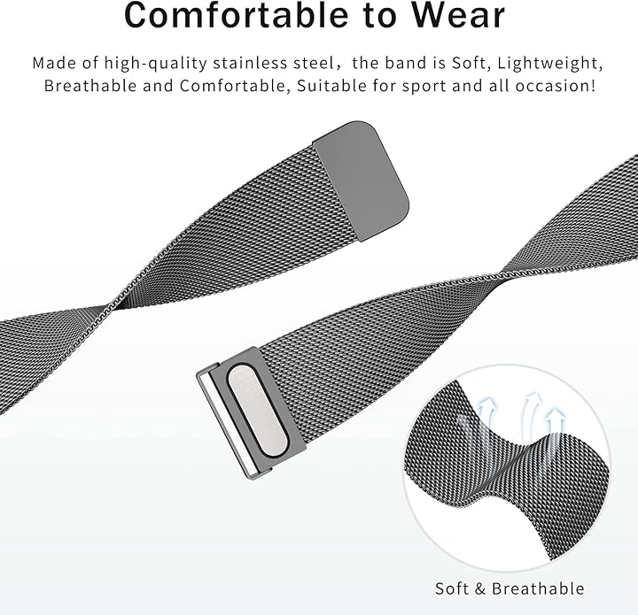 Meliya Metal Watch Bands, 20mm 22mm Quick Release Watch Strap, Stainless Steel Mesh Replacement band for Women Men