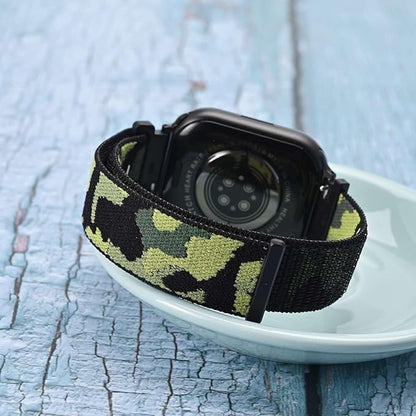 WOCCI 20mm Adjustable Nylon Watch Band, Quick Release Sport Loop Strap (Jungle Camo)