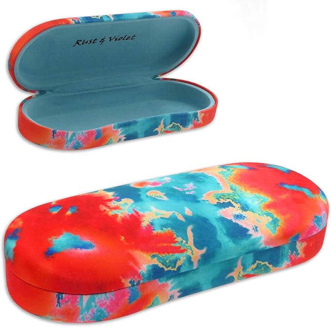 MyEyeglassCase Hard Shell Glasses case, Medium Eyeglasses Holder, Easy Open Lip for Men Women, Portable Sleeve Pouch & Cloth