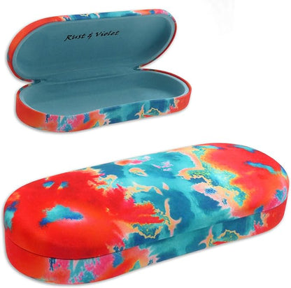 MyEyeglassCase Hard Shell Glasses case, Medium Eyeglasses Holder, Easy Open Lip for Men Women, Portable Sleeve Pouch & Cloth