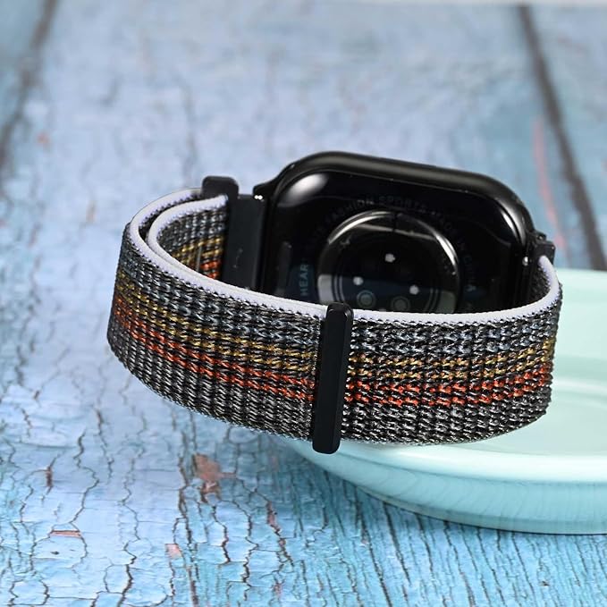 WOCCI 22mm Adjustable Nylon Watch Band, Quick Release Sport Loop Strap (Midnight)