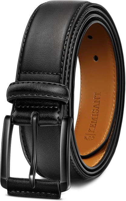 KEMISANT Men Belt-Genuine Leather Belt for Men Dress Casual Golf Jeans 1 3/8"