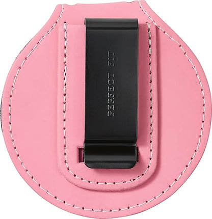 Perfect Fit Shield Wallets County of Los Angeles Sheriff Six-Point Star Belt Clip Badge Holder with Pocket and Chain (Cutout PF622), Pink Leather, One Size