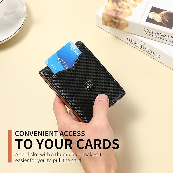 Money Clip Wallet for Men Slim Bifold Credit Card Holder Wallet Minimalist RFID Blocking Front Pocket Wallet