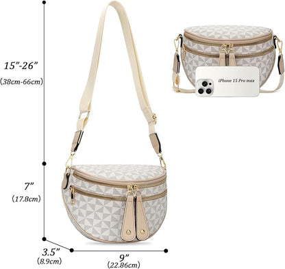 KKXIU Crossbody Sling Bag for Women Trendy Fanny Pack Vegan Leather Chest Bag | Trendy