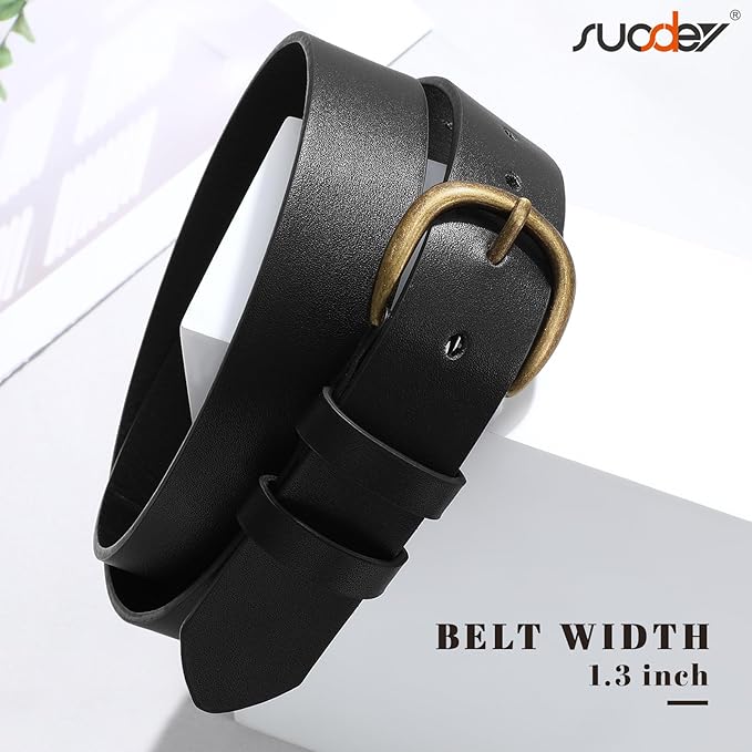 SUOSDEY Womens Casual Leather Belt for Jeans Dress Pants,Fashion Ladies Waist Belt