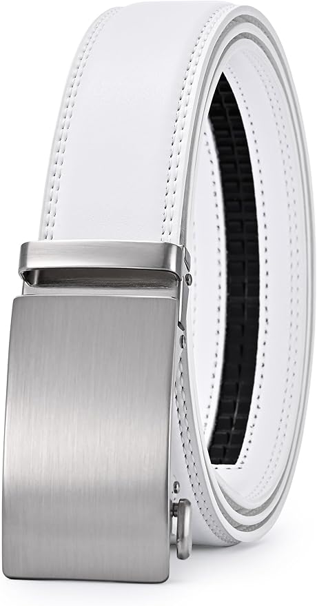 Lingli Men's Belt,Ratchet Dress Belt with Automatic Buckle Brown/Black-Trim to Fit-35mm wide