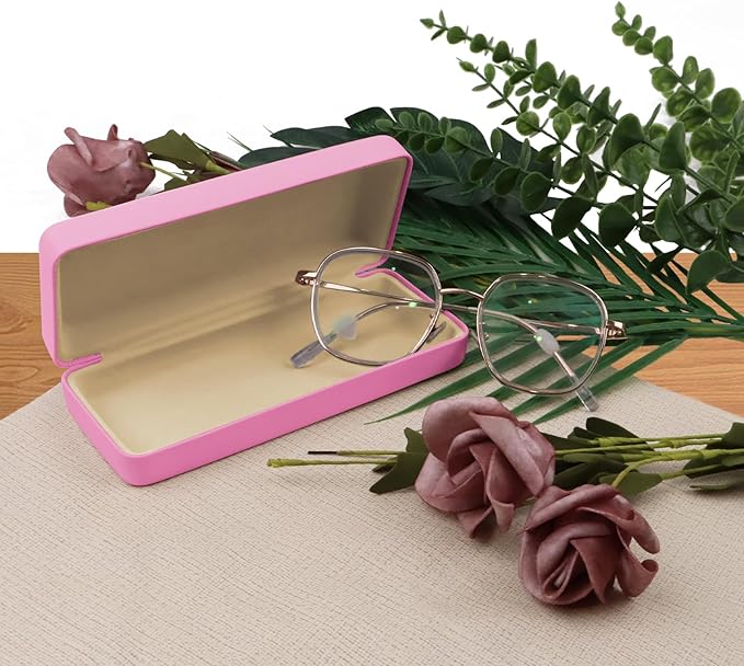 HSYMQ 3PCS Glasses Case, Eyeglasses Case Hard Shell, Reading Hard Glasses Cases for Women Men