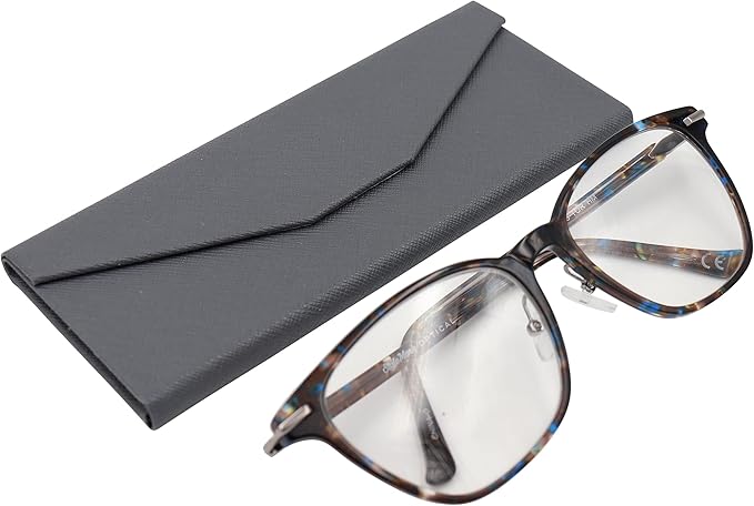Real Sic Glasses Case for Men and Women - Magnetic Folding Hard Shell Sunglass Holder - Inspired by Solid Color
