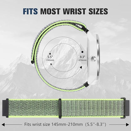 18mm 20mm 22mm Hook and Loop Watch Band Compatible with Garmin Vivoactive 5/ Vivoactive 6/ Vivoactive 3, Soft Nylon Breathable Sport Strap for Venu 2S/ Venu3S/ Forerunner 265s,Venu 3/ Venu 2 Men Women