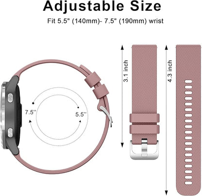 Vanjua 18mm Watch Bands Quick Release Replacement Wristband, 4 Pack Soft Silicone Waterproof Sport Straps Band for Men Women