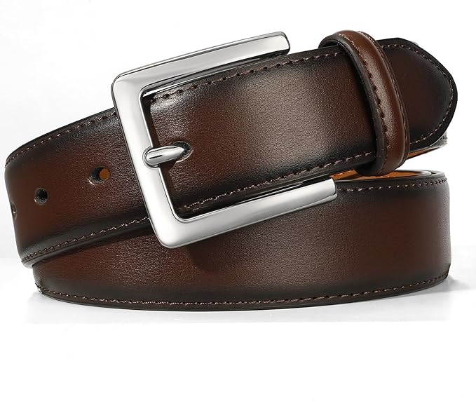 Men's Genuine Leather Dress Belt, 1 3/8" Classic Mens Jeans Pants Belt for Work Business Casual Golf