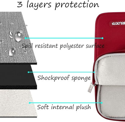 MOSISO Laptop Case 15 inch, 15 inch Laptop Sleeve Compatible with MacBook Air M5 A3448 M4 A3241 M3 A3114 M2 A2941 2026-2023, Dell XPS, Polyester Vertical Computer Sleeve Bag with Pocket, Red