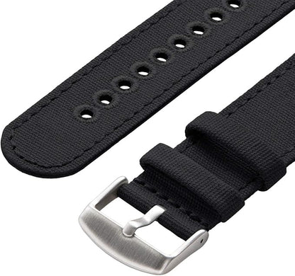 Archer Watch Straps - Canvas Quick Release Watch Bands (Black, 20mm)