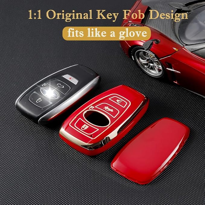 for Subaru Key Fob Cover, for Forester Outback BRZ Legacy CrossTrek Premium Soft TPU 360 Degree Protection Key Case Remote Key Holder (Grey)
