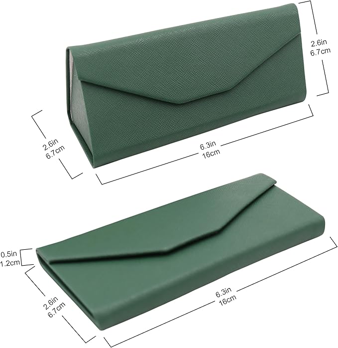 Real Sic Glasses Case for Men and Women - Magnetic Folding Hard Shell Sunglass Holder - Inspired by Solid Color