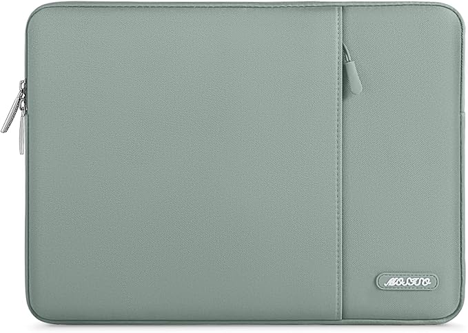 MOSISO Laptop Case 15 inch, 15 inch Laptop Sleeve Compatible with MacBook Air M5 A3448 M4 A3241 M3 A3114 M2 A2941 2026-2023, Dell XPS, Polyester Vertical Computer Sleeve Bag with Pocket, Antique Green