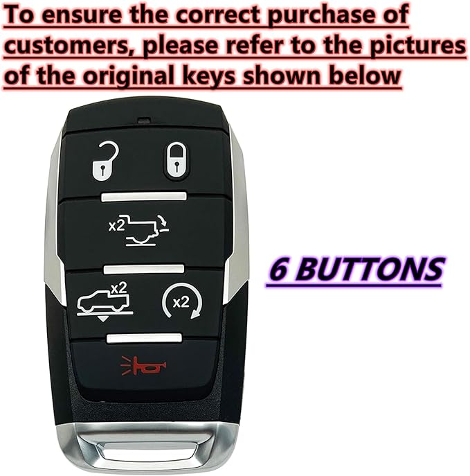 Key Protective Shell for RAM Key Fob Cover with Keychain Fit for RAM 1500 2500 3500 Smart Key Case Accessories (6-Button-Pink-Gold)