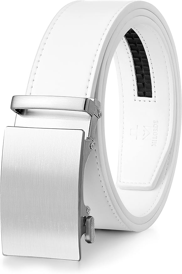 MILORDE Men's Leather Ratchet Belt - 35mm - Customizable Fit