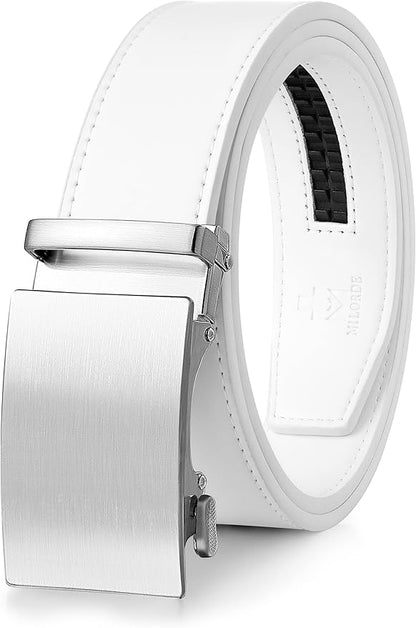 MILORDE Men's Leather Ratchet Belt - 35mm - Customizable Fit