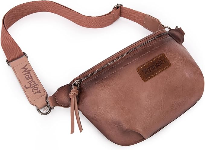 Wrangler Large Fanny Packs for Women Waist Bag Travel Belt Bags Crossbody Sling Purse