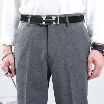 Aurolran Men&Womens Leather Dress Belt Business Automatic Buckle Belt Color-Black Silver Gold