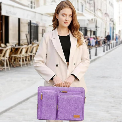 MOSISO 360 Protective Laptop Case 14 inch, 14 inch Laptop Sleeve Compatible with HP Lenovo Dell ASUS Acer, HP, Dell Latitude, Lenovo, Side Open Carrying Case with 4 Zipper Pockets&Handle, Lilac