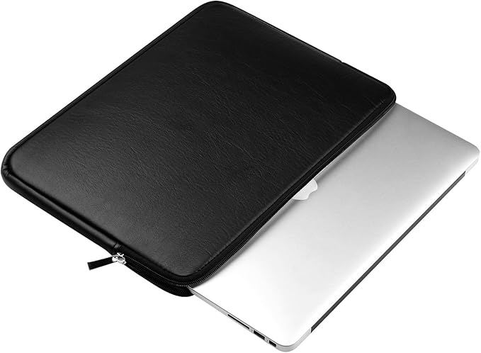CCPK Laptop Bag 13.3 inch for New MacBook Pro 14-inch M5 A3426 A3427 2026 A3434 2025 M4 A3185 2024 M3 M2 M1 2023 2021 Laptop Sleeve Computer Case Cover Accessories 14 Inch Waterproof PU Leather, Black
