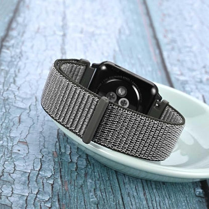 WOCCI 20mm Adjustable Nylon Watch Band, Quick Release Sport Loop Strap (Grey)