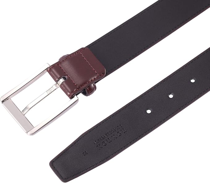 XOUXOU Men's Casual Leather Jeans Belts Classic Work Business Dress Belt with Prong Buckle for Men