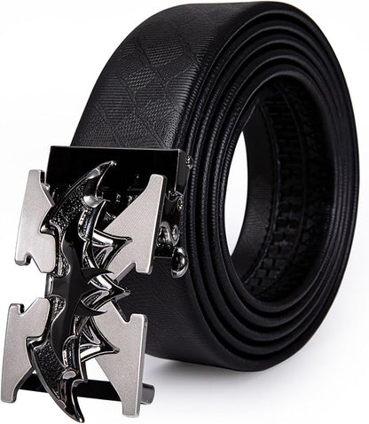 Dubulle Designer Mens Belts, Sliding Automatic Buckle Ratchet Dress Belt TOP Genuine Leather Strap Gifts