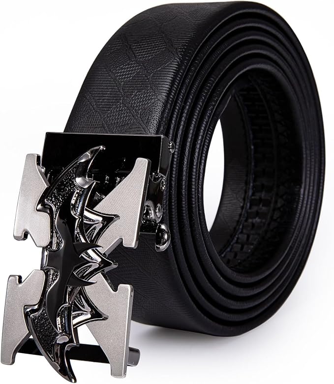 Barry.Wang Mens Belts Leather Ratchet Automatic Buckle Slide Click 1 3/8" Designer Dress Fashion Classic Casual Work Business