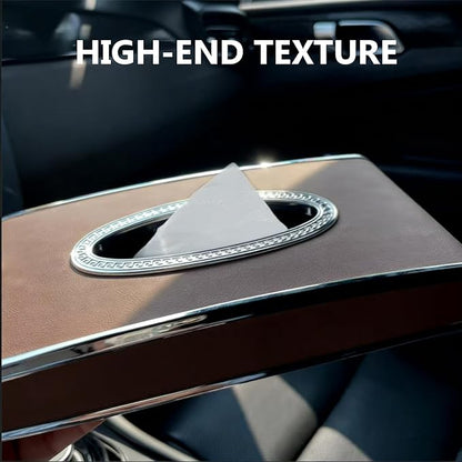 Leather Car Tissue Box for Car Interior, Multi-Function Tissue Holder with Visor Clip, Armrest & Back Seat Napkin Organizer, Vehicle Tissue Dispenser Accessories (Brown Hanging)