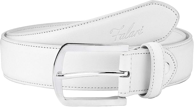 Falari Men Genuine Leather Casual Dress Belt With Single Prong Buckle, Classic Style Belt