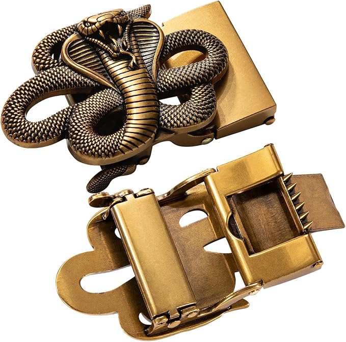 Dubulle Men's Ratchet Belt Gold/Black/Red/Green/Blue/White Automatic Buckle Business Casual Belt Gift - Adjustable Fit